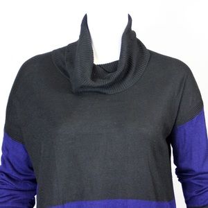 Cable & Gauge Color Block Turtleneck Sweater